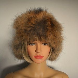 #404 Nylon/raccoon fur hat